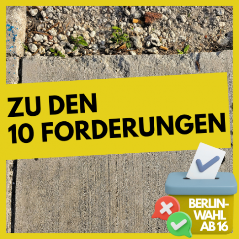 Banner "Zu den Forderungen".