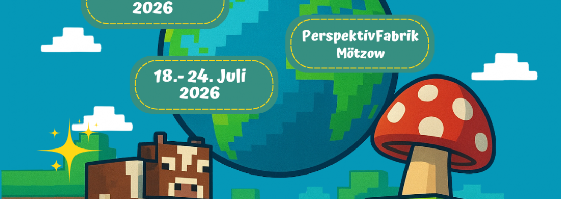 KidsCamp Poster mit Digitaler Welt QR und Datum 