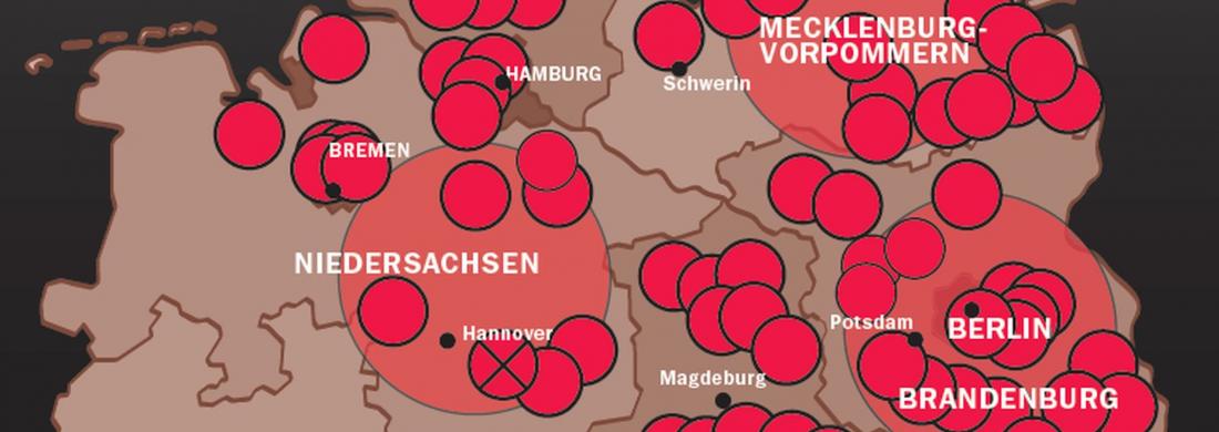 Karte rechtsextremer Gruppierungen in Deutschland