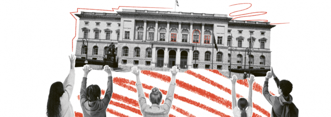 Cover Jahresbericht 2025: Junge Menschen stützen das Berliner Abgeordnetenhaus