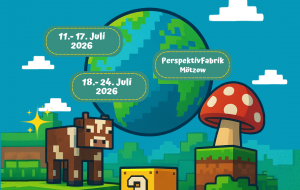KidsCamp Poster mit Digitaler Welt QR und Datum 